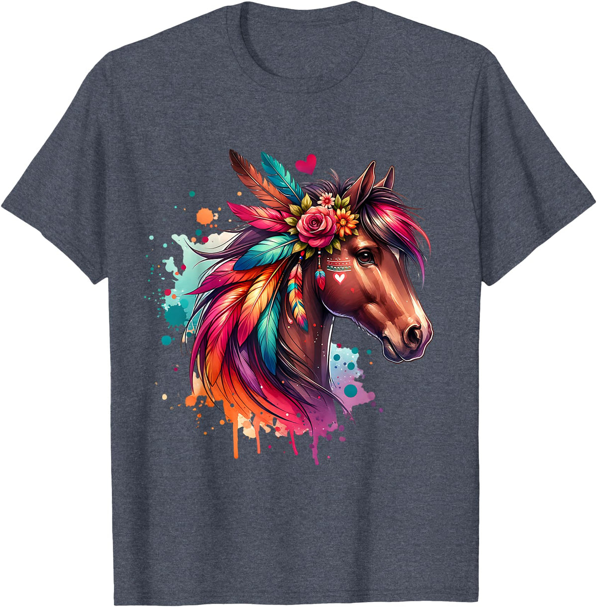 Unique Horse Gifts for Horse Lovers Horses Girls Women Rider Riding Horse Lovers Horse T-Shirt - Heather Blue