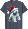 Santa Polar Bear Gift Tee Santa Polar Bear, Christmas, Men Women Kids, Bear Lover T-Shirt - Heather Blue