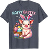 Farm Animal Lovers Cute Pig Easter Holiday Gifts Happy Easter Farm Animal Pig Lovers Bunny Women Kids Girls T-Shirt - Heather Blue