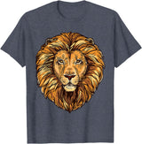 ROSS BOSS Majestic Lion Mane Detail Art T-Shirt - Heather Blue