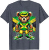 Jamaica Flag Lover Jamaica Flag Teddy Bear Jamaican T-Shirt - Heather Blue