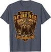 National Parks Conservation Co Protect National Parks Bear Vintage Arrowhead Badge Apparel T-Shirt - Heather Blue
