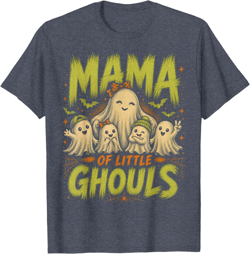 Mama of Little Ghouls Halloween Clothing BB Funny Halloween Mom Shirt Mothers Day Mama of Little Ghouls T-Shirt - Heather