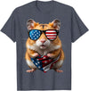 Hamster 4th Of July American Independence Day USA Patriotic T-Shirt - Heather Blue