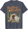 The Stone Was Rolled Away He Alive Retro Christian Easter T-Shirt in Heather Blue