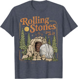 The Stone Was Rolled Away He Alive Retro Christian Easter T-Shirt in Heather Blue