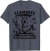 Llamaste Outdoor Society by The Maesthetics Llamaste Vintage Llama Meditation Outdoor Camping T-Shirt - Heather Blue
