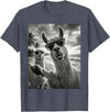 Funny Llama Stuff Accessories & Gifts Cool Llama Selfie At The Beach, Cute Llamas Alpaca T-Shirt - Heather Blue
