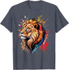 Lion Animal Lover Gift Co. Lion Animal King Nature Graphic Tees Women Men Kids Trendy T-Shirt - Heather Blue