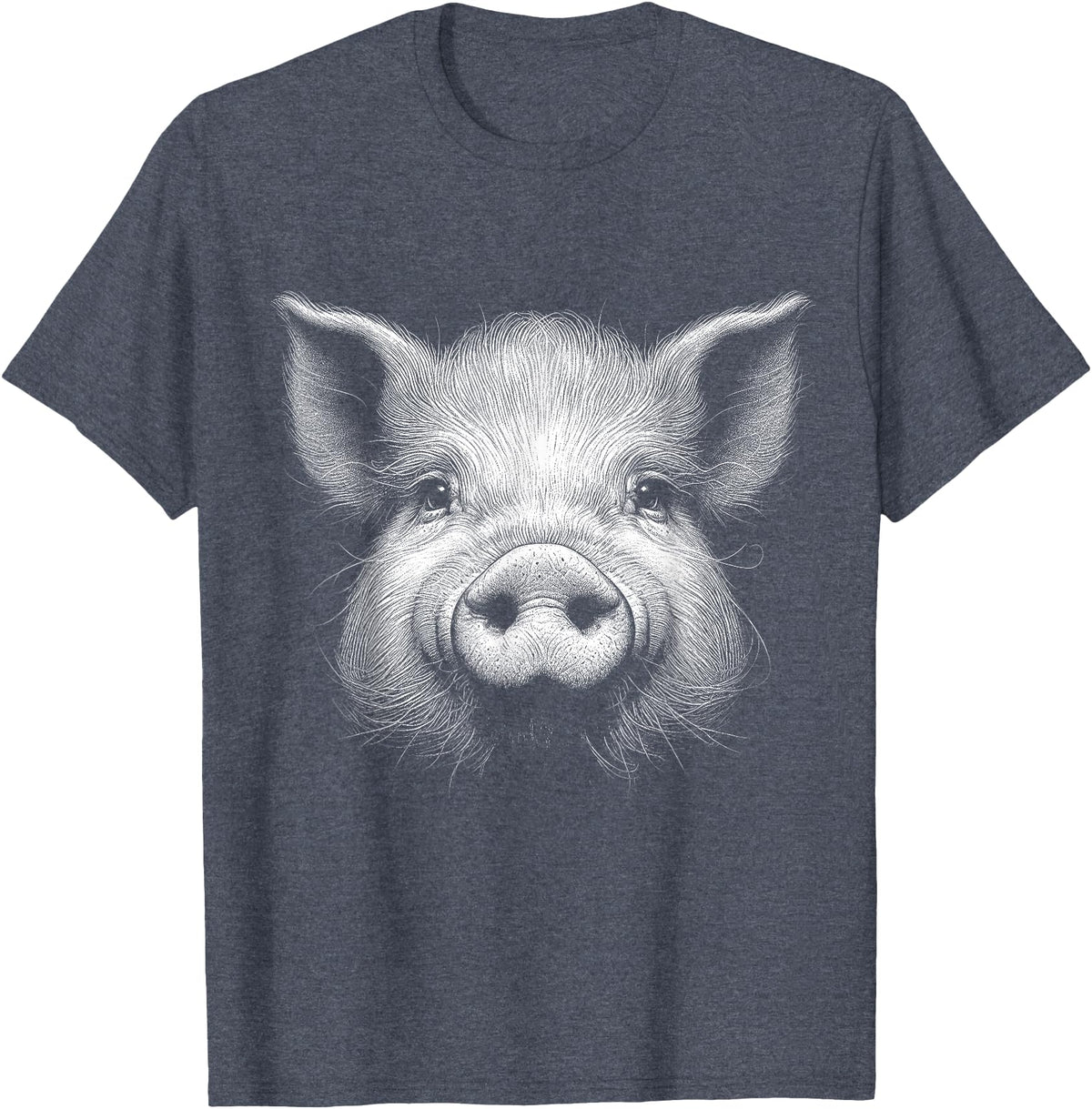 Animal Lovers Funny Quotes And Designs Pig Face Lover Art Design For Men And Women T-Shirt - Heather Blue