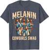 Funny Cowgirl Women Melanin Cow Girl Outfit Cowgirl for Women African Tee Melanin Cow Girl Outfit T-Shirt - Heather Blue