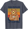 Funny Bear Drinking Bourbon Vintage Tee Shirt That's What I Do I Drink Bourbon I Hate People Bear Drinking T-Shirt - Heather Blue