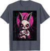 Anime Rabbit Goth Teddy Bear Gothic Anime Bunny T-Shirt in Heather Blue