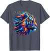 Funny Lion lover Gifts Colorful Lion T-Shirt - Heather Blue