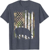 BoredKoalas Farming Farm Shirts Farmer Gifts Camo US Flag Pig Vintage Farm Animal Patriotic Farmer Gift T-Shirt - Heather Blue
