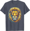 StopLyonLyonCos Co. Gift for Lion Lovers Men Women Kids Calm Relaxed Lion Face T-Shirt - Heather Blue