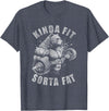 Funny Bear Kinda Fit Sorta Fat Gym Weightlifting Kinda Fit Sorta Fat Funny Gym Bear Weightlifting Workout T-Shirt - Heather Blue