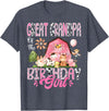 Pink Farm Cow Matching Tees Great Grandpa Of The Birthday Girl Pink Farm Cow Birthday T-Shirt - Heather Blue