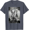 Funny Rabbit & Jesus Selfie, Easter, Religious, Christian T-Shirt in Heather Blue