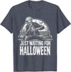 Funny Halloween Summer T-Shirt Summerween Just Waiting For Halloween Halloween Summer T-Shirt - Heather Blue