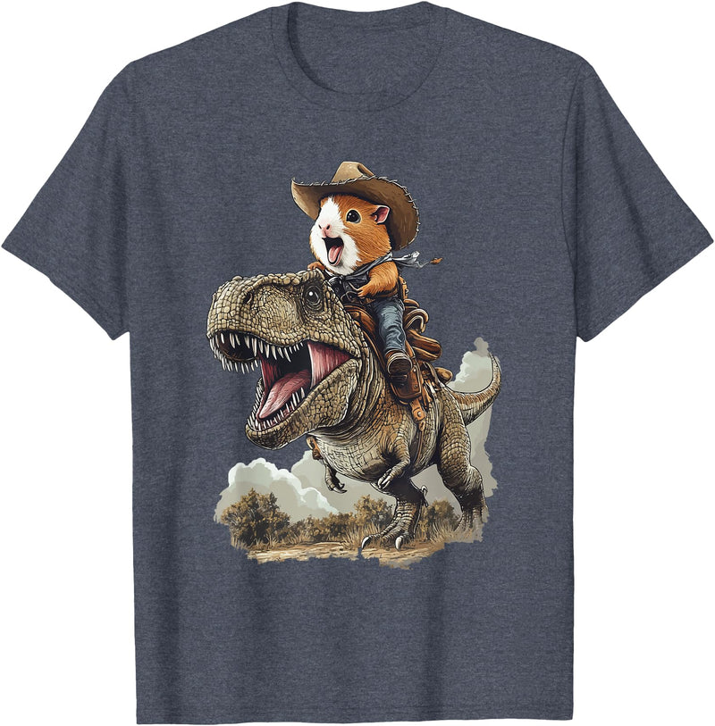 Animal Cowboy Guinea Pig Rex Cowboy T-Shirt - Heather Blue