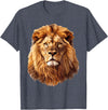 Lions and African Animals Design Lion T-Shirt - Heather Blue