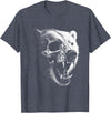 Dark Aesthetic Animals Urban Streetwear Co. Dark Gothic Polar Bear Grunge Aesthetic Goth Skull Art T-Shirt - Heather Blue