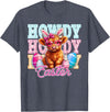 Highland Cow Easter Cute Western Farm Apparel Howdy Easter Cute Highland Cow Bunny Ears Western Easter T-Shirt - Heather Blue