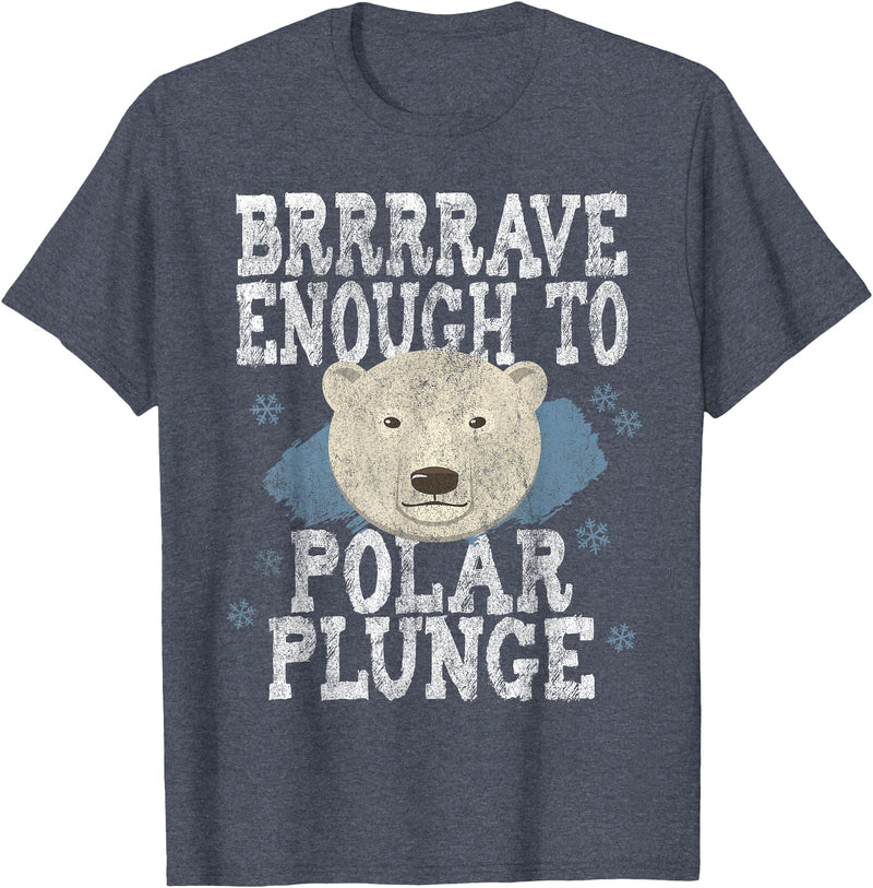 Take The Plunge Designs Funny Polar Bear Plunge Joke - Brrrr Cold Water Event T-Shirt - Heather Blue