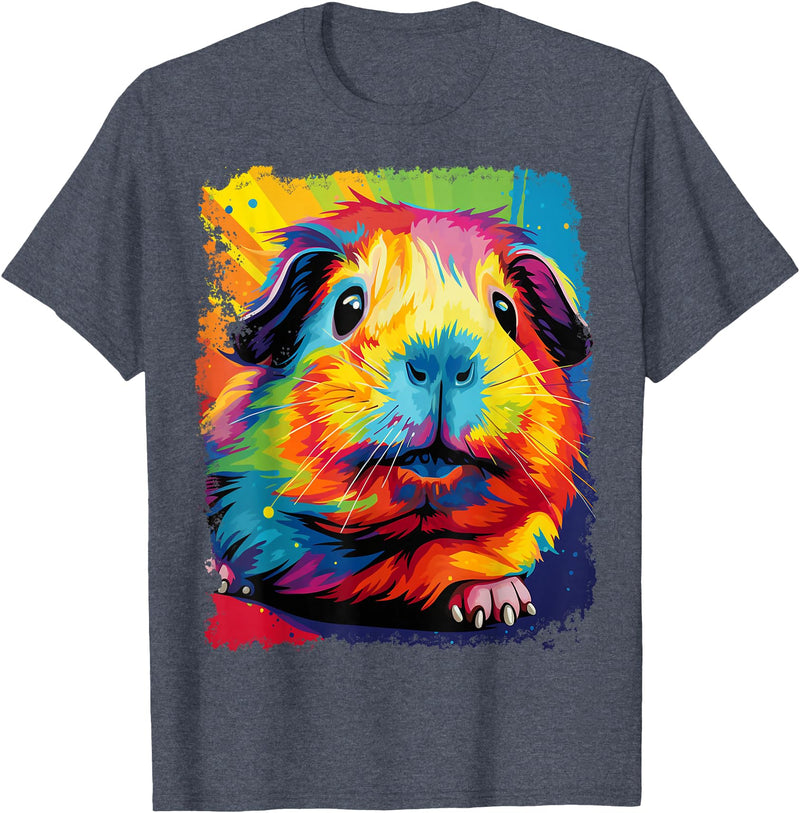 PopArt Pet Animal Prints A Guinea Pig T-Shirt - Heather Blue