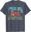 Funny Camping Lovers Gift Tee Hey Look A Menu Funny Bear Camping Retro Vintage Camper Car T-Shirt - Heather Blue