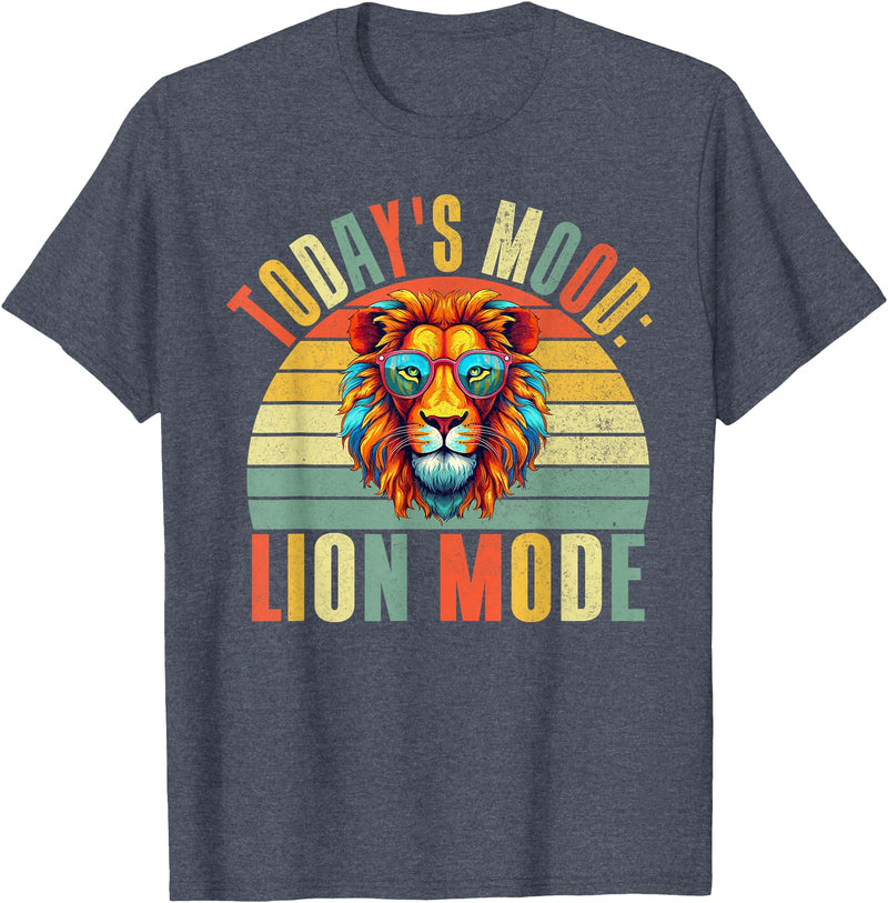 Lion Gifts Todays Mood Lion Mode Lion T-Shirt - Heather Blue
