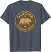 Vintage Glacier National Park Souvenir Shirts Retro Glacier National Park Montana Women Men Kids Hiking T-Shirt - Heather Blue