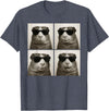Retro Guinea Pig Portrait with Sunglasses Funny Guinea Pig Lover Cute Guinea Pig Photo Booth T-Shirt - Heather Blue