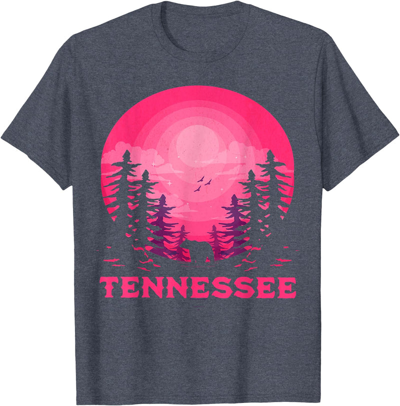 Smoky Mountains Tennessee Hike Outdoor Tennessee Bear Nature Outdoors T-Shirt - Heather Blue