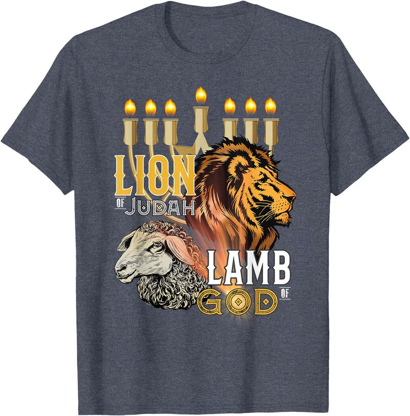 Claudia Williams Apparel Lion of Judah Lamb of God T-Shirt - Heather Blue