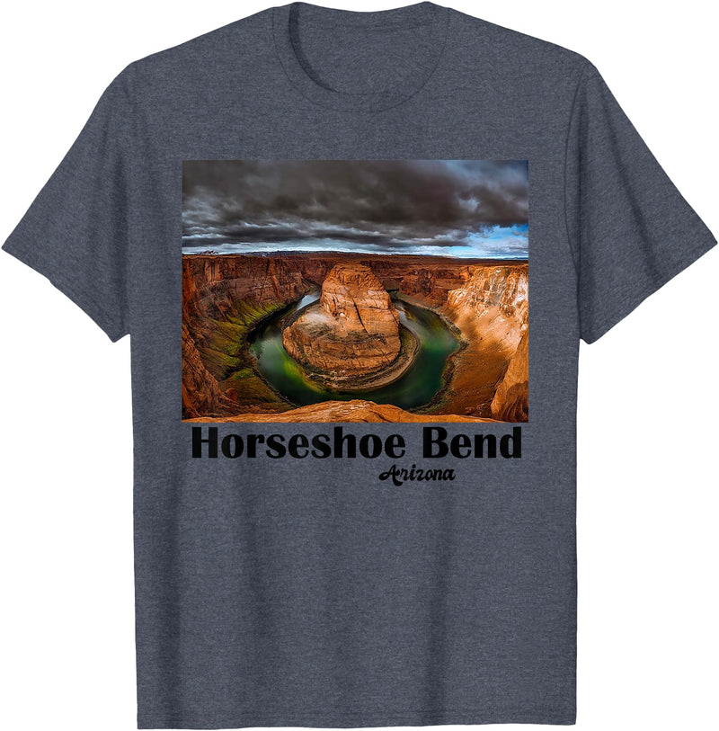 States & Travel Apparel Collection CR Historic Horseshoe Bend Souvenir Page Arizona Lake Powell T-Shirt - Heather Blue