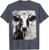 Noah&Friends A Black White Cow T-Shirt - Heather Blue