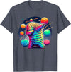 Microbiology Moss Piglet Science Teacher Gifts Tardigrade Water Bear Dabbing In Space Funny Microbiologist T-Shirt - Heather Blue