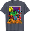 Marvel Comics Avengers Halloween Vintage Jack-o'-Lanterns T-Shirt - Heather Blue
