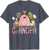 Pink Farm Cow Gender Reveal Grandpa Pink Farm Animal Birthday Kids Matching Family T-Shirt - Heather Blue