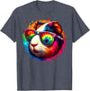 Guinea Pig Tie Dye Sunglasses Art Cool Tie Dye Sunglasses Guinea Pig Graphic Illustration Art T-Shirt - Heather Blue
