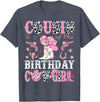 Cowgirl Disco 1st Birthday Matching Family Cousin Of The Birthday Cow-Girl Pink Disco Rodeo Western T-Shirt - Heather Blue
