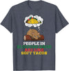 Novelty Camping Clothing People In Sleeping Bags Are Like Soft Tacos Funny Bear T-Shirt - Heather Blue