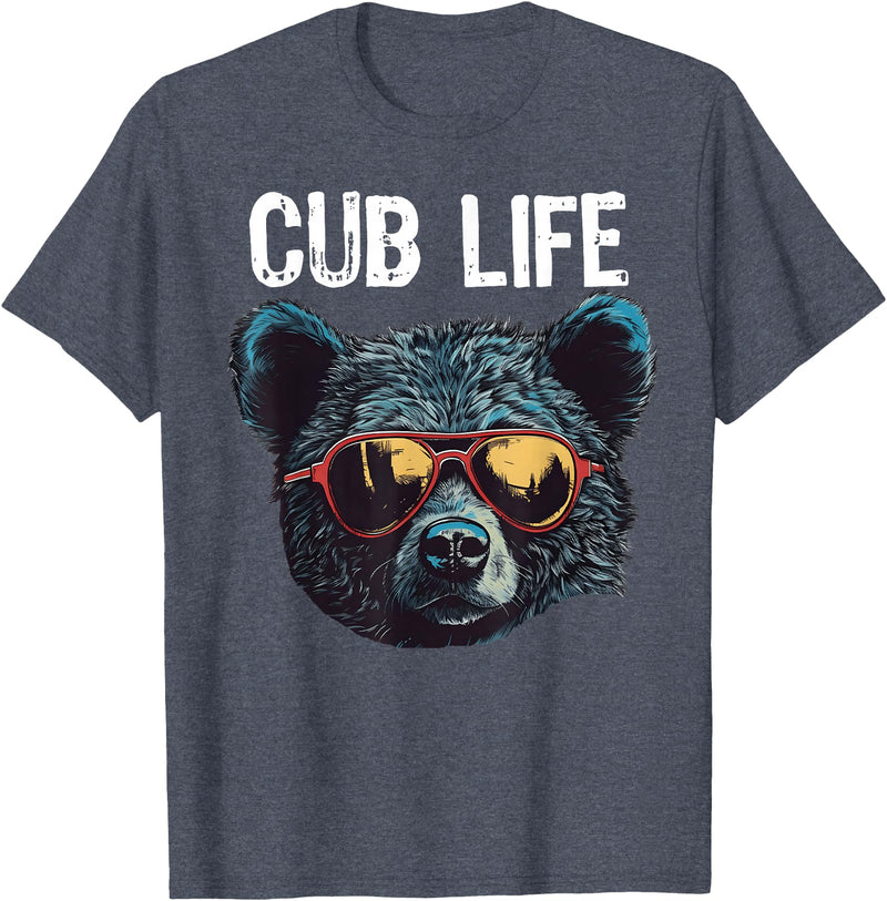 Matching Cute Bear Cub Designs for Boys & Girls Funny Bear Cub Boys Toddler Brown Black Mom Son Daughter T-Shirt - Heather Blue