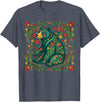Nordic Scandinavian Folk Art Flower Designs Scandinavian Folk Art Bear Floral Pattern Nordic Animal T-Shirt - Heather Blue