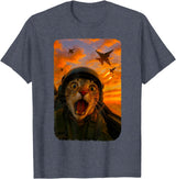 Funny Cats Fighter Jet Pilot Kitties Selfies Funny Screaming Cat Fighter Jet Pilot Kitty Selfie T-Shirt