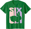 6th Birthday Gift Bunny Rabbit Fan 6 Years Old Girl T-Shirt in Kelly Green