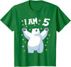 5 years old 5th birthday Polar Bear 5 Years old 5 birthday Polar Bears Boy girl Polar Bear T-Shirt - Kelly Green
