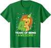 Lion Birthday Gift Cute Animals Lion 4th Birthday For Kids Four Years Old T-Shirt - Kelly Green